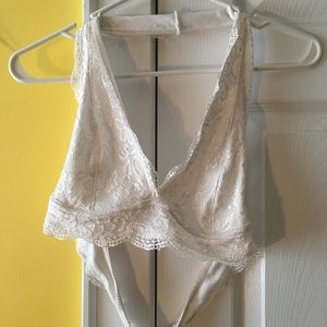 White halter bralette